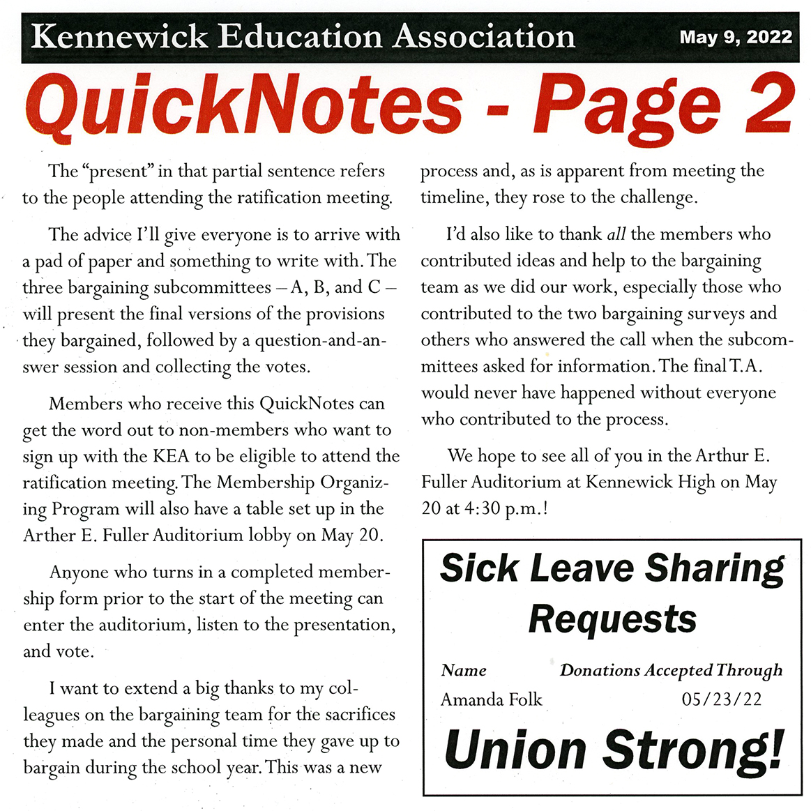 2022 05-09 QuickNotes 2